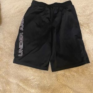 Youth Large Under Armour Shorts with white writing